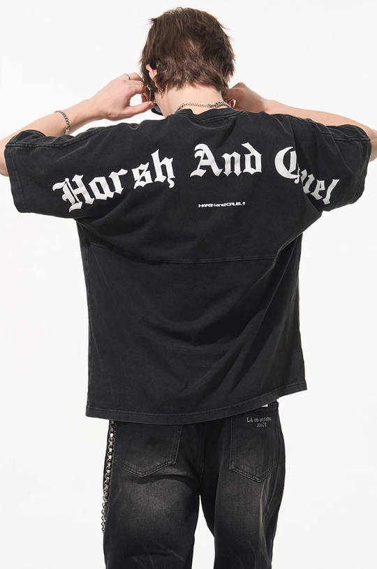 Harsh and Cruel Gothic Logo Washed Tee
