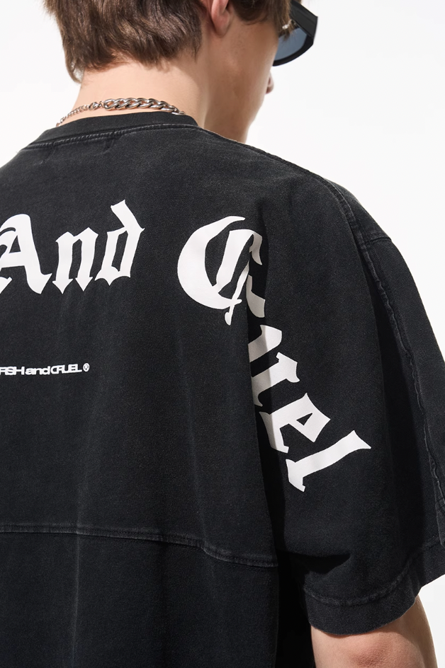 Harsh and Cruel Gothic Logo Washed Tee