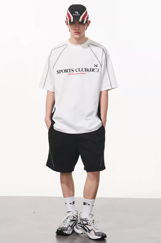 Harsh and Cruel Stitched Line Printed Tee