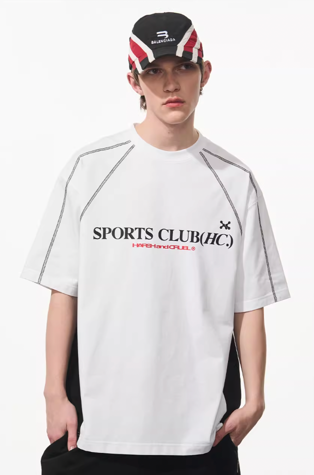 Harsh and Cruel Stitched Line Printed Tee