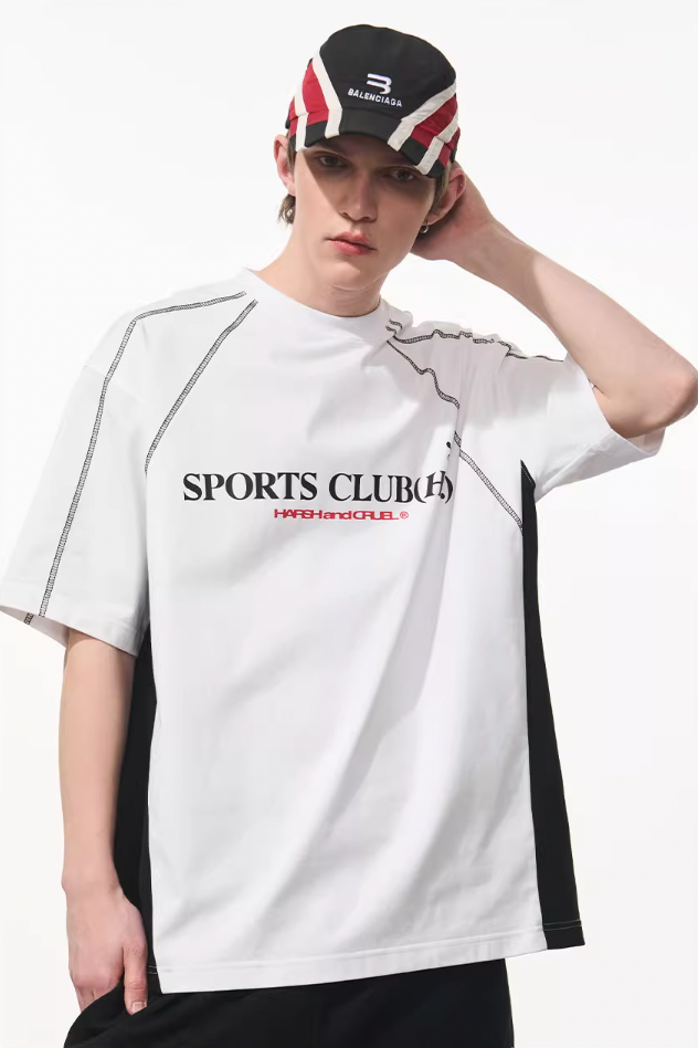 Harsh and Cruel Stitched Line Printed Tee