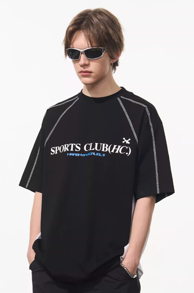 Harsh and Cruel Stitched Line Printed Tee
