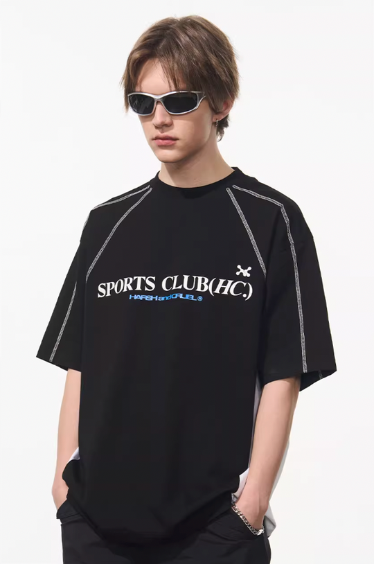 Harsh and Cruel Stitched Line Printed Tee