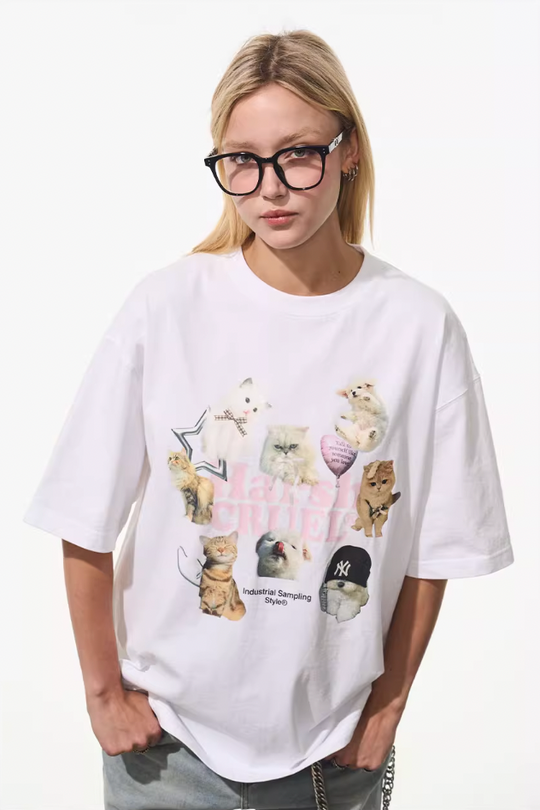 Harsh and Cruel Cats Logo Printed Tee