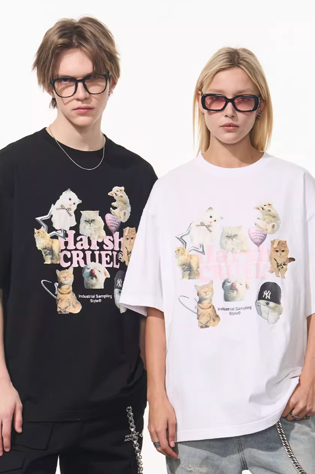 Harsh and Cruel Cats Logo Printed Tee