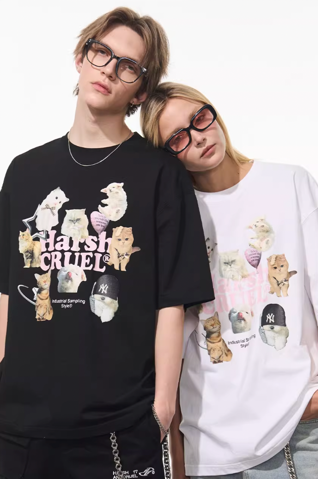 Harsh and Cruel Cats Logo Printed Tee
