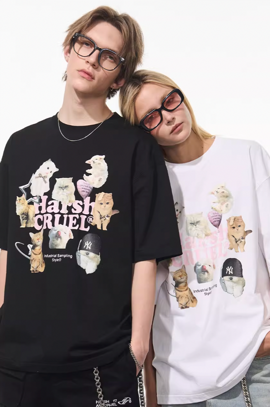 Harsh and Cruel Cats Logo Printed Tee