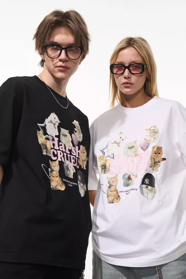 Harsh and Cruel Cats Logo Printed Tee