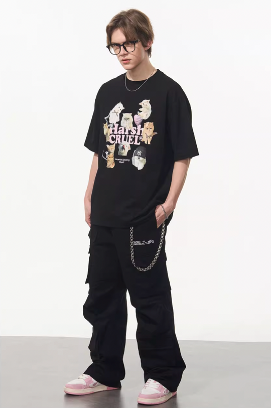 Harsh and Cruel Cats Logo Printed Tee