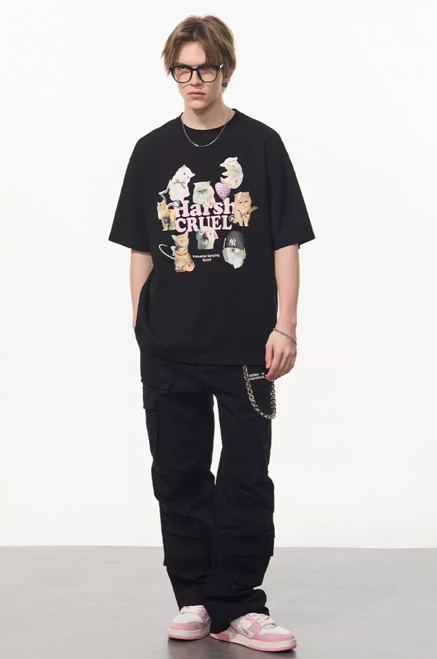 Harsh and Cruel Cats Logo Printed Tee