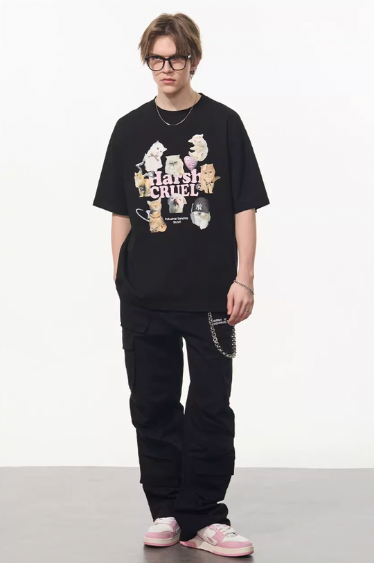 Harsh and Cruel Cats Logo Printed Tee