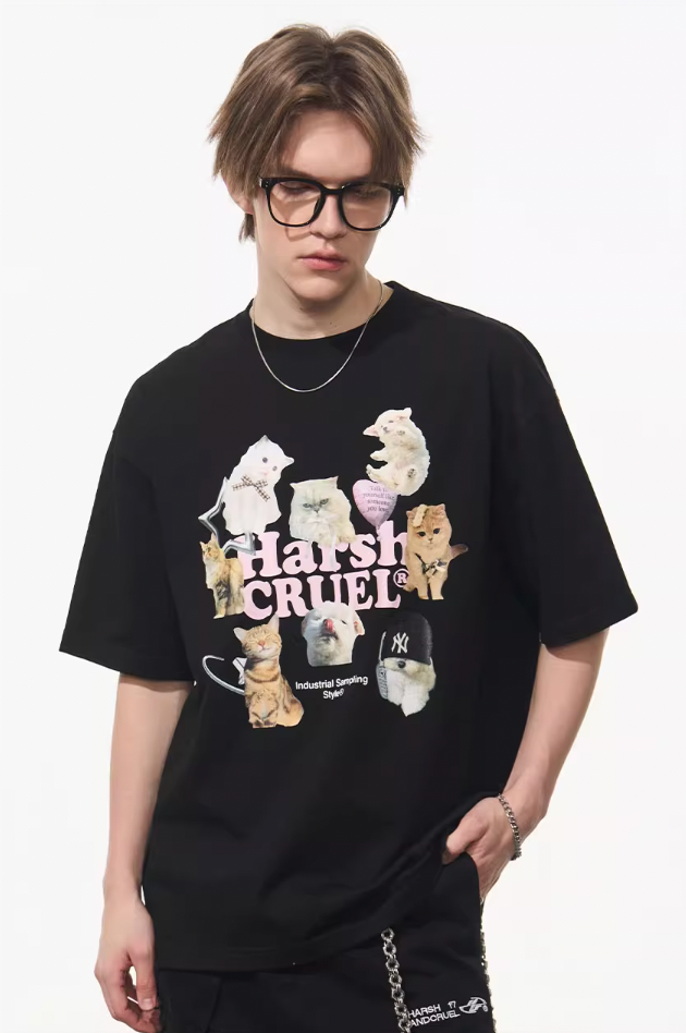 Harsh and Cruel Cats Logo Printed Tee