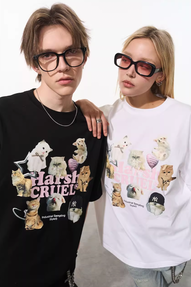 Harsh and Cruel Cats Logo Printed Tee