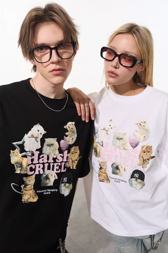 Harsh and Cruel Cats Logo Printed Tee