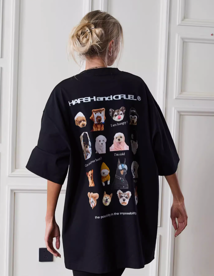 Harsh and Cruel Dogs Logo Printed Tee