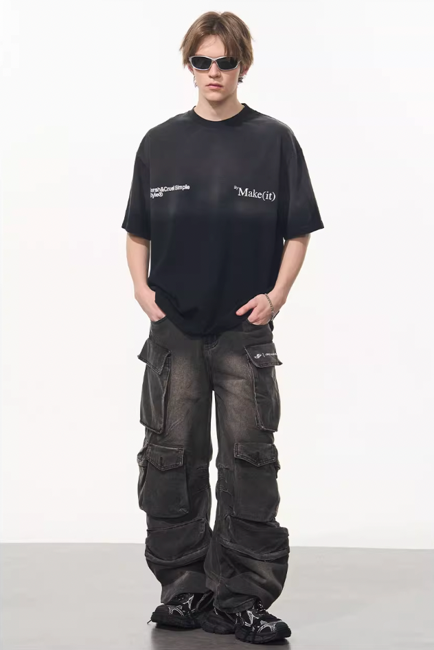 Harsh and Cruel Gradient Washed Logo Tee