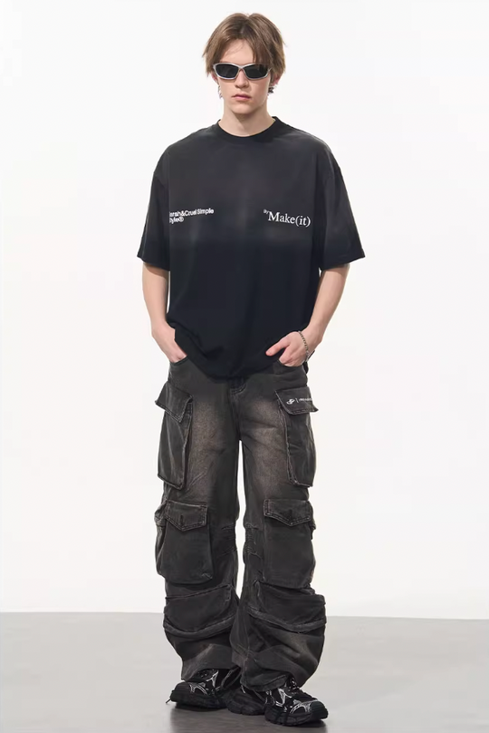 Harsh and Cruel Gradient Washed Logo Tee