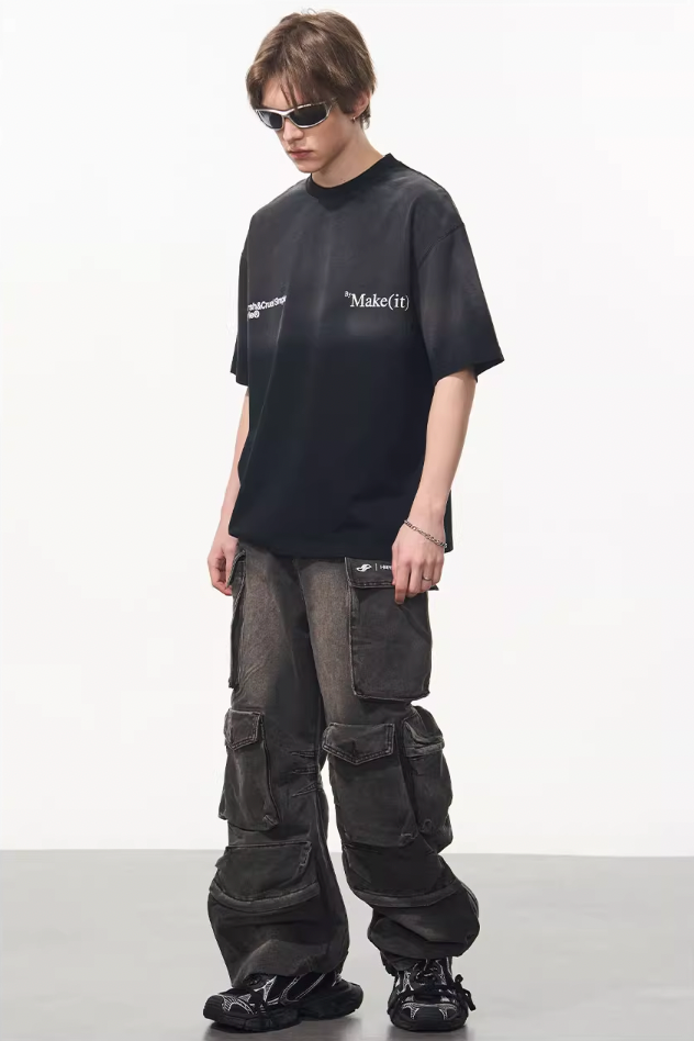 Harsh and Cruel Gradient Washed Logo Tee