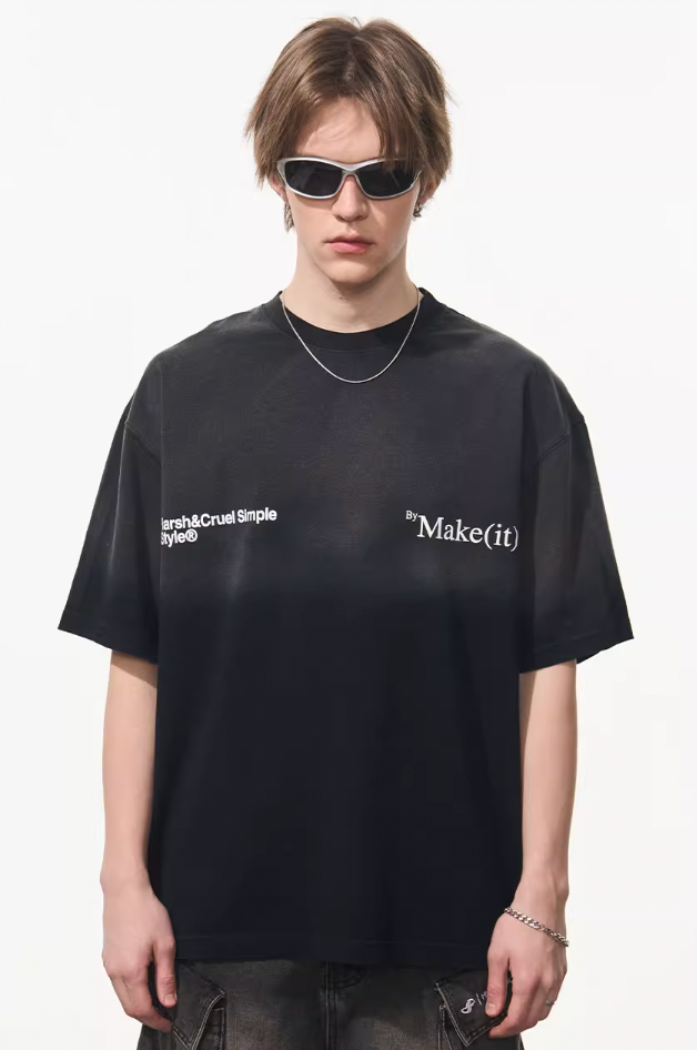 Harsh and Cruel Gradient Washed Logo Tee