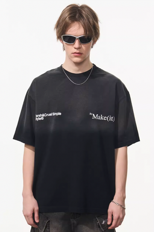 Harsh and Cruel Gradient Washed Logo Tee