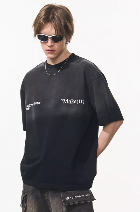 Harsh and Cruel Gradient Washed Logo Tee
