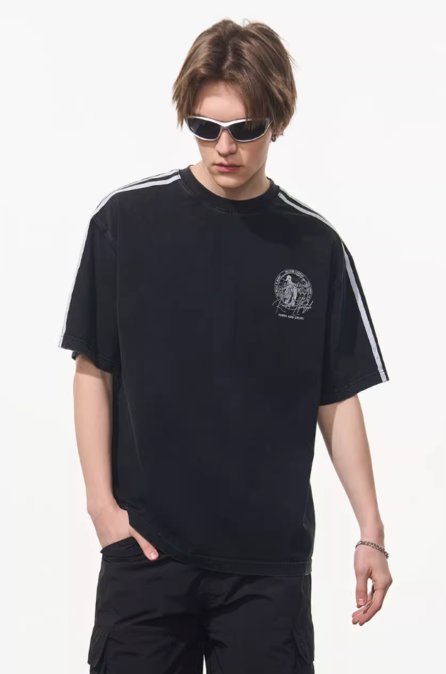 Harsh and Cruel Patchwork Striped Retro Tee