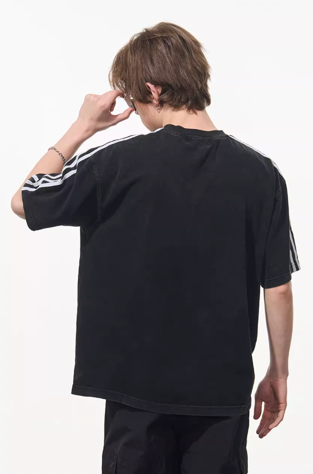 Harsh and Cruel Patchwork Striped Retro Tee