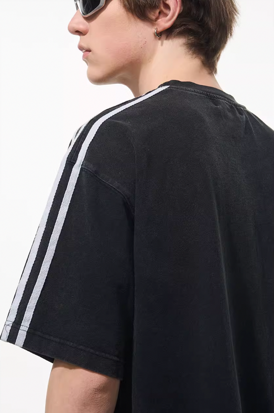 Harsh and Cruel Patchwork Striped Retro Tee