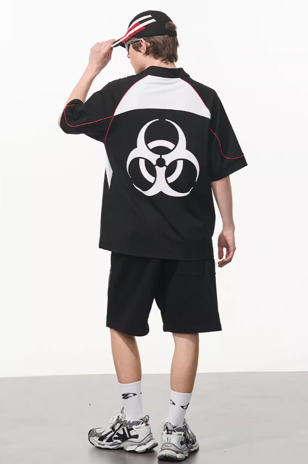 Harsh and Cruel Structure Spliced Racing Tee