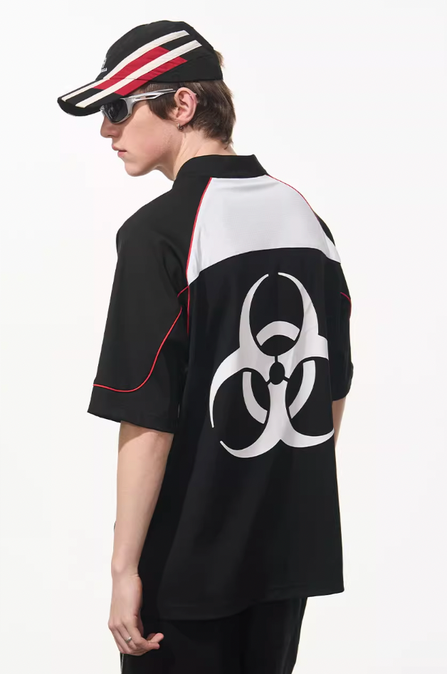 Harsh and Cruel Structure Spliced Racing Tee