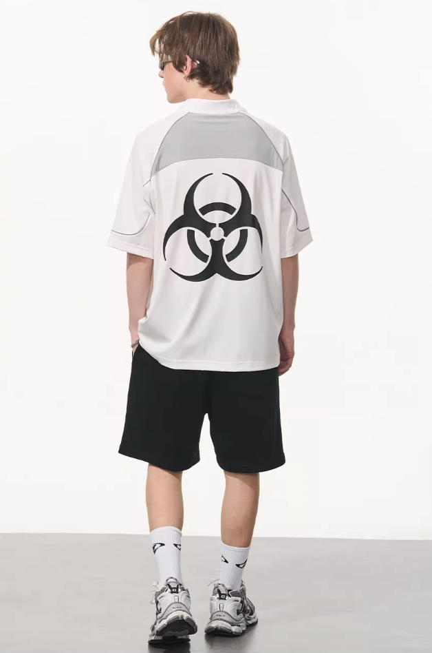 Harsh and Cruel Structure Spliced Racing Tee