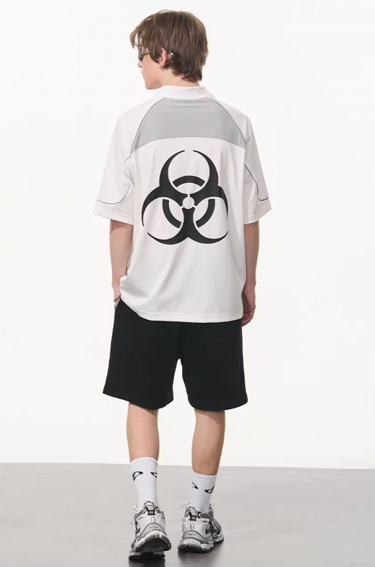 Harsh and Cruel Structure Spliced Racing Tee