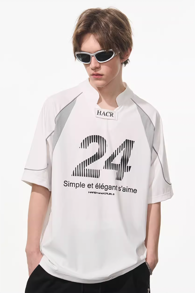 Harsh and Cruel Structure Spliced Racing Tee