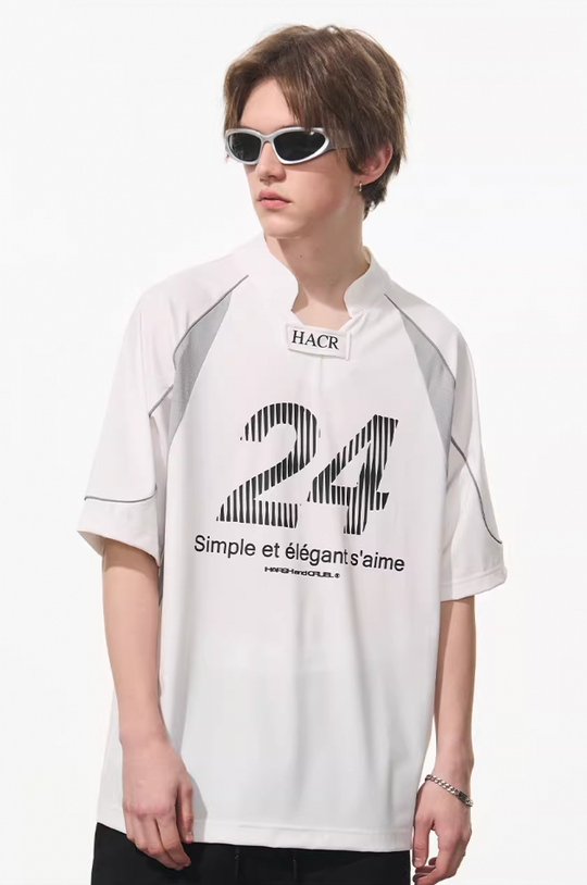 Harsh and Cruel Structure Spliced Racing Tee