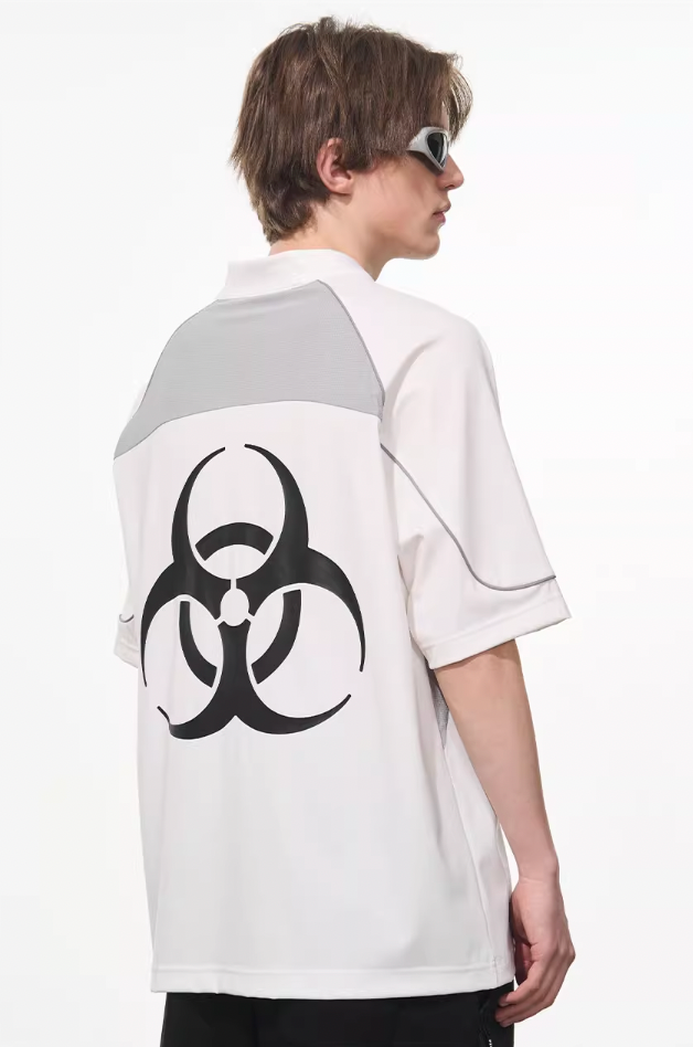 Harsh and Cruel Structure Spliced Racing Tee