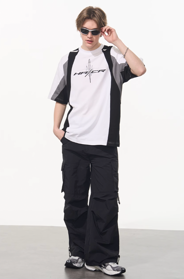 Harsh and Cruel Colorblock Racing Printed Tee