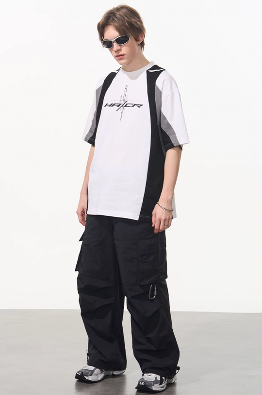 Harsh and Cruel Colorblock Racing Printed Tee