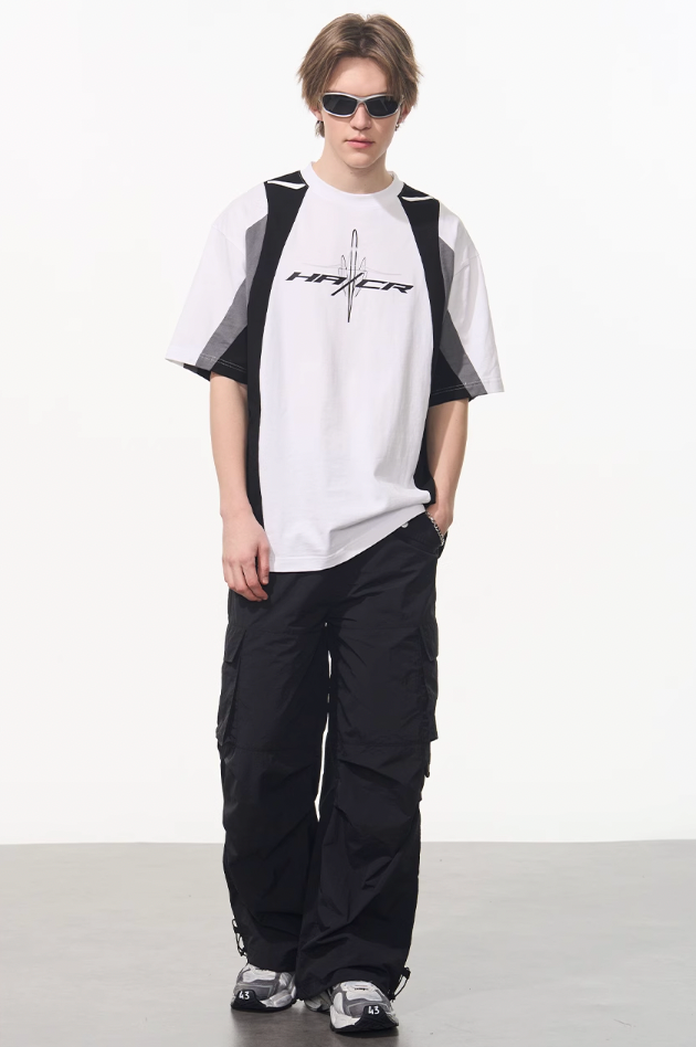 Harsh and Cruel Colorblock Racing Printed Tee