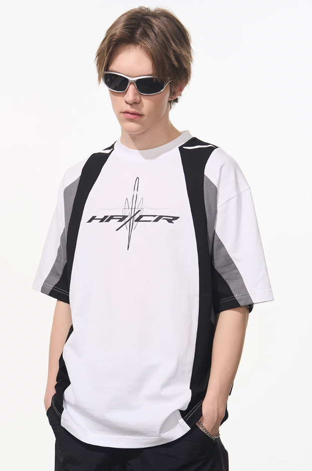 Harsh and Cruel Colorblock Racing Printed Tee