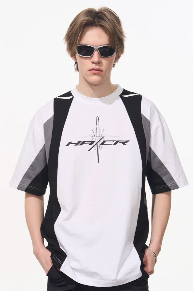 Harsh and Cruel Colorblock Racing Printed Tee
