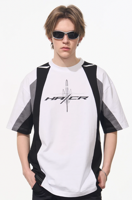 Harsh and Cruel Colorblock Racing Printed Tee