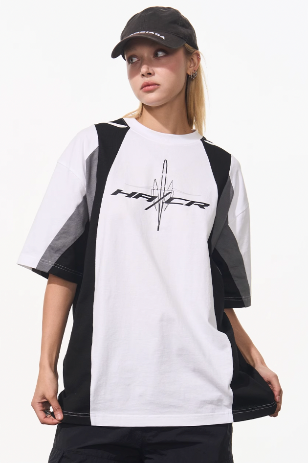 Harsh and Cruel Colorblock Racing Printed Tee