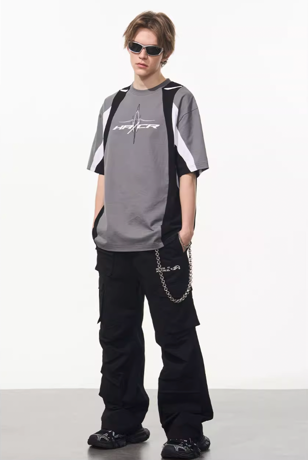 Harsh and Cruel Colorblock Racing Printed Tee