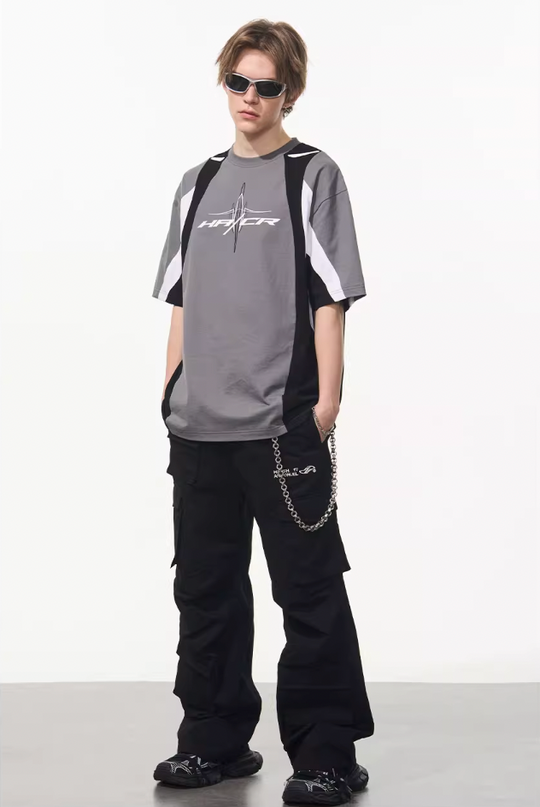 Harsh and Cruel Colorblock Racing Printed Tee