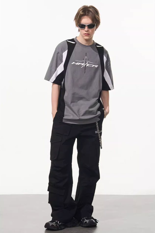 Harsh and Cruel Colorblock Racing Printed Tee