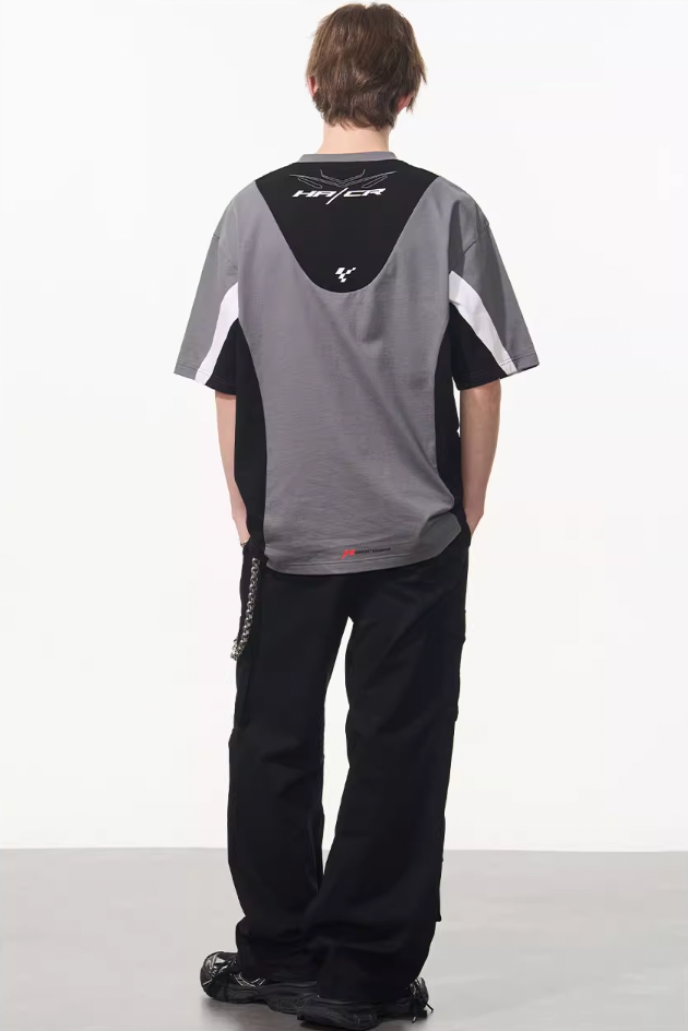 Harsh and Cruel Colorblock Racing Printed Tee