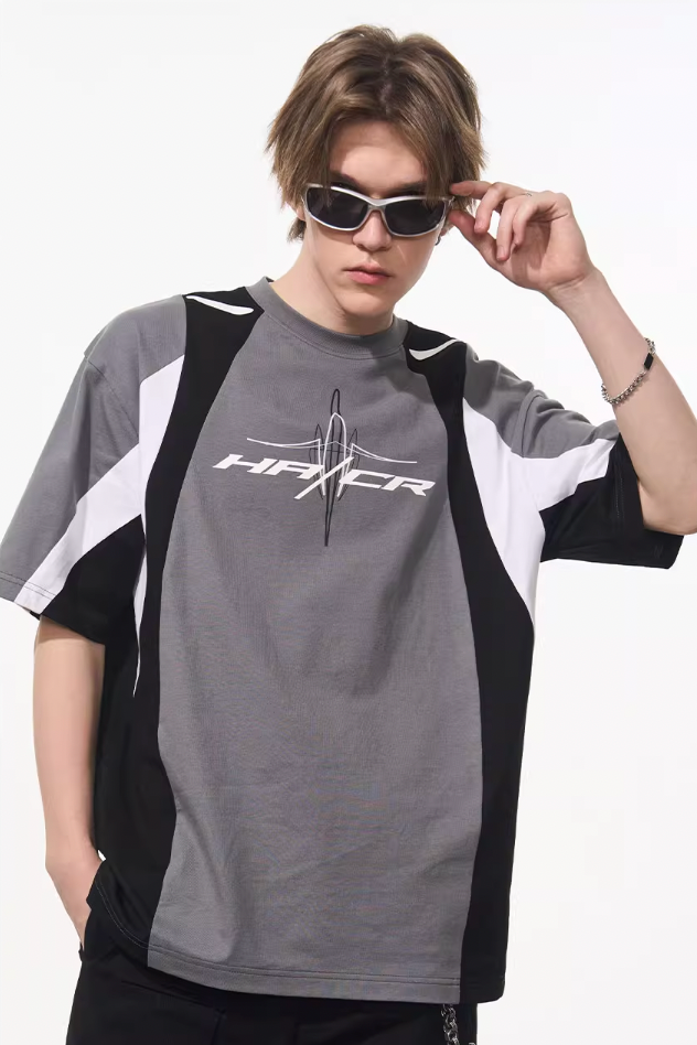 Harsh and Cruel Colorblock Racing Printed Tee