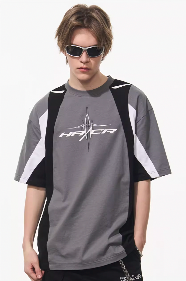Harsh and Cruel Colorblock Racing Printed Tee