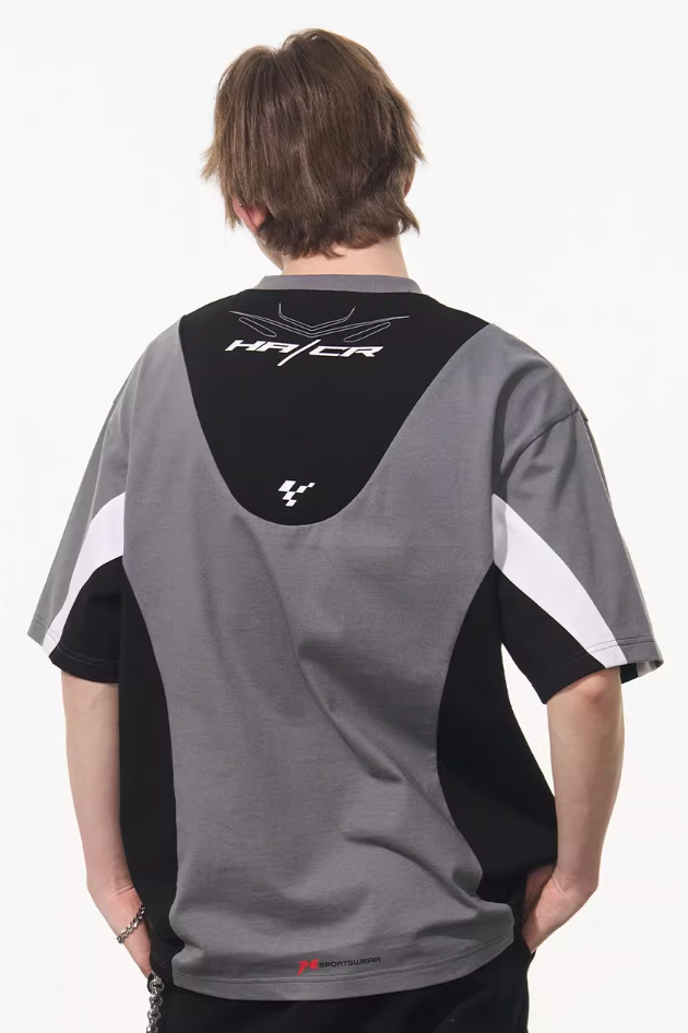 Harsh and Cruel Colorblock Racing Printed Tee