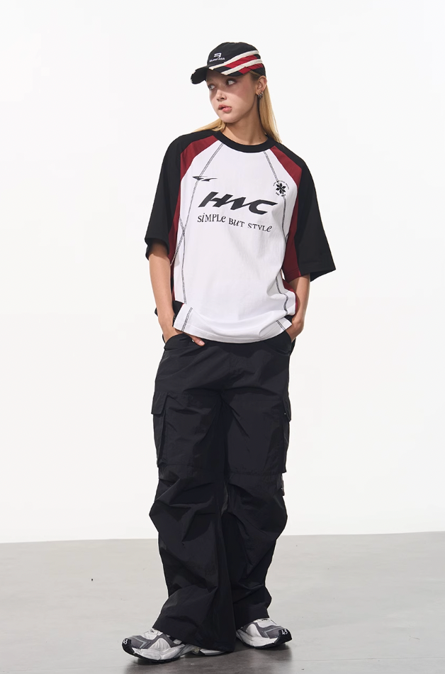 Harsh and Cruel Retro Logo Printed Football Tee